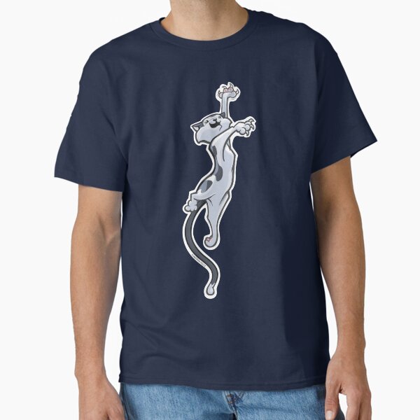 Cat Airborne, Black and White Classic T-Shirt