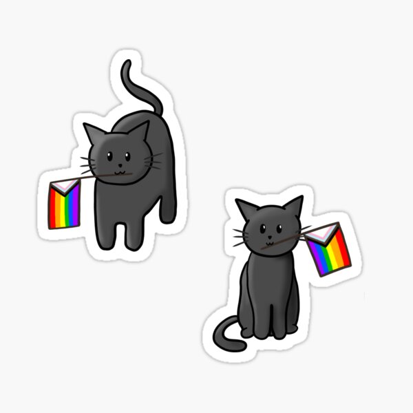 Item preview, Progressive Pride flag cat designed and sold by Doodles602.