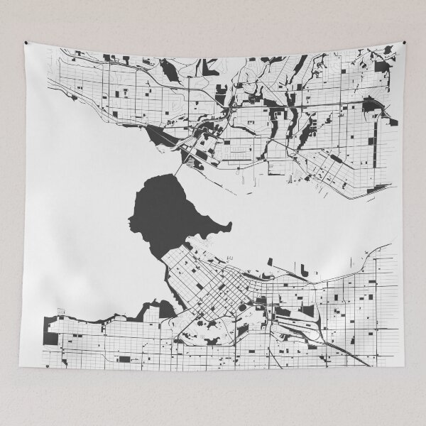 Item preview, Vancouver Map Art Black white Canada designed and sold by EpicMaps.