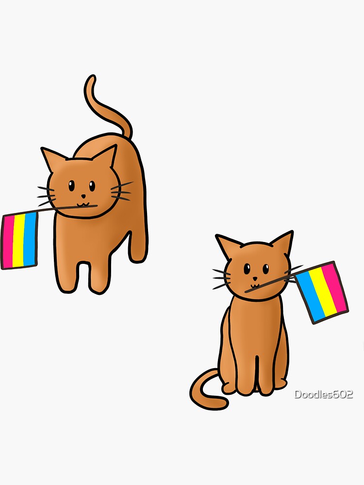 Pansexual Pride Flag Cat Sticker For Sale By Doodles602 Redbubble 9534