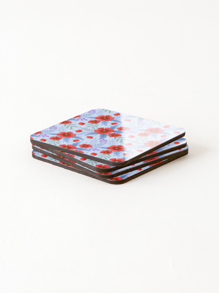 Thumbnail 4 of 5, Coasters (Set of 4), Abstract Flower Pattern designed and sold by KHALID2000.