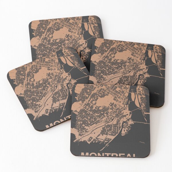 Item preview, Montreal Map Art Chocolate color Canada designed and sold by EpicMaps.