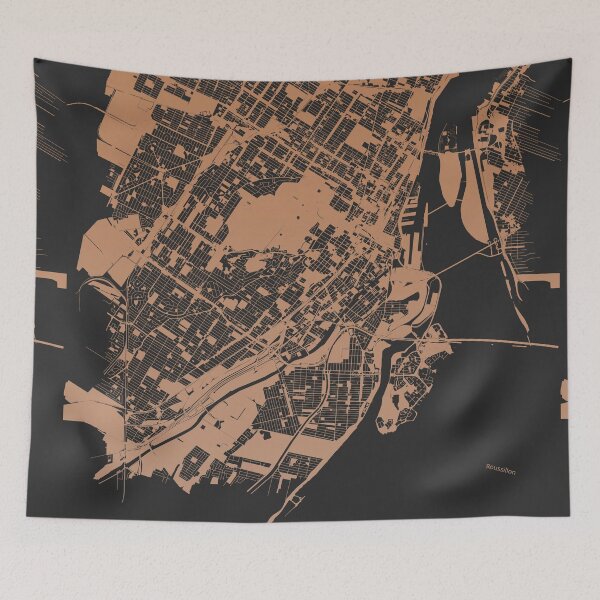 Item preview, Montreal Map Art Chocolate color Canada designed and sold by EpicMaps.