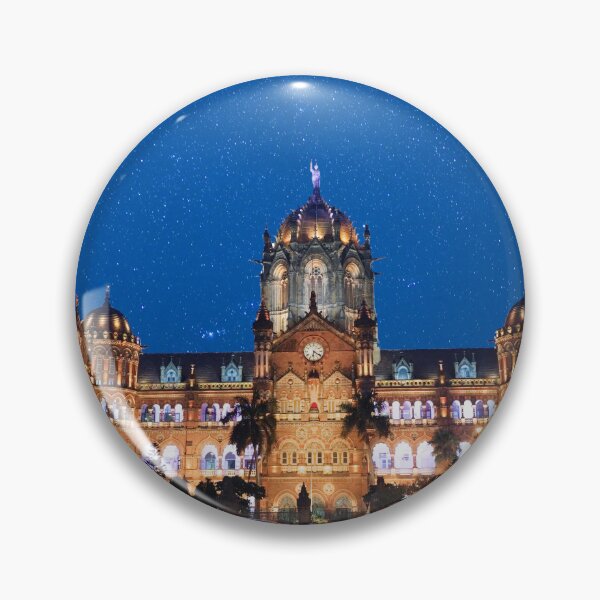 Item preview, Chhatrapati Shivaji Maharaj Terminus, Mumbai with stars in sky , Maharashtra, India, modern art, wall art, print, personalised gifts, custom printed gifts designed and sold by CameraDesign.