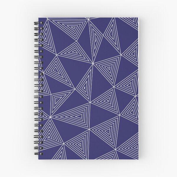 Aperçu de l'œuvre Triangles dans un triangle : triangles blancs et fond bleu marine créée et vendue par RelmoArtworks.