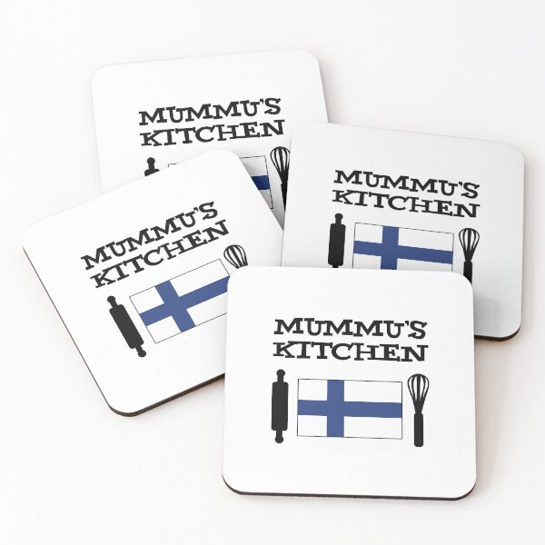 Item preview, Mummu's Kitchen Featuring Finnish Flag designed and sold by jaycartoonist.