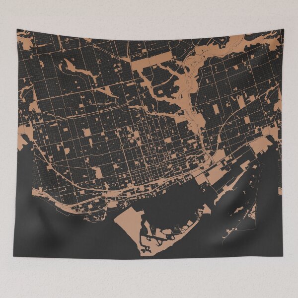Item preview, Toronto Map Art Chocolate color Canada designed and sold by EpicMaps.