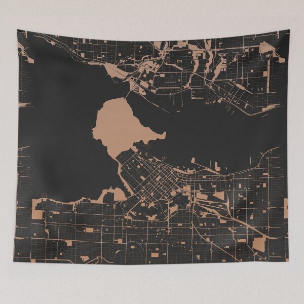 Item preview, Vancouver Map Art Chocolate color Canada designed and sold by EpicMaps.