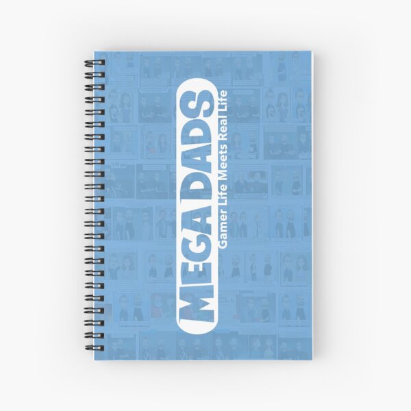 Mega Dads Logo on Blue Spiral Notebook