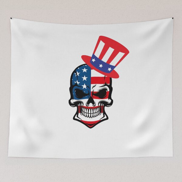 Item preview, July American Flag Skull Uncle Sam Hat designed and sold by BoozieHumor.