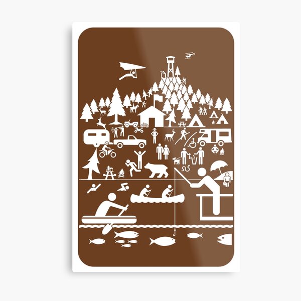 Item preview, cAmP cHAoS - camping symbols sign designed and sold by Tree45.