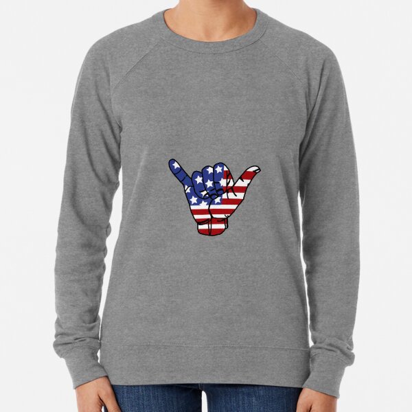 American flag hang-loose design Lightweight Sweatshirt
