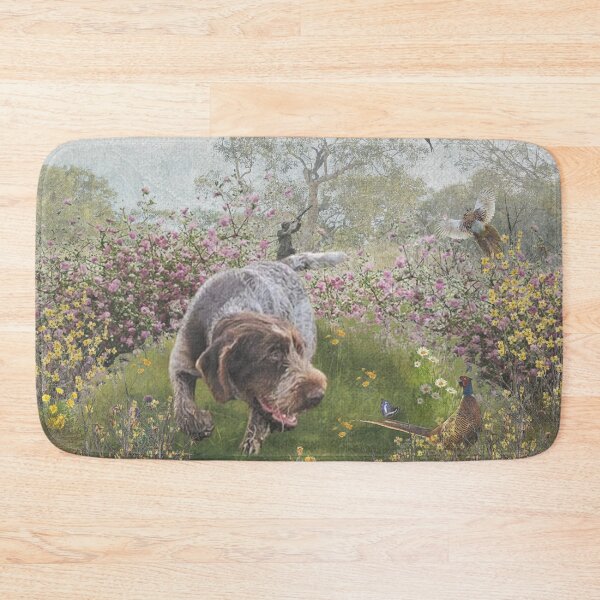 Item preview, Hunting  pheasants with the German Wirehaired Pointer designed and sold by TammyHunterArt.