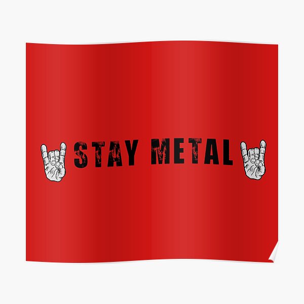 Póster «Logotipo de fuente "Stay Metal" con cuernos» de AlexKafa087