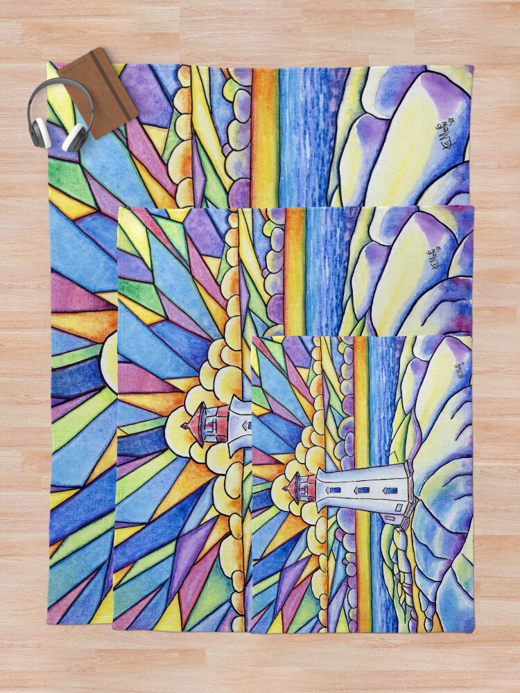 Alternate view of Ocean Sky - Peggy's Cove Bright and Inspirational Throw Blanket