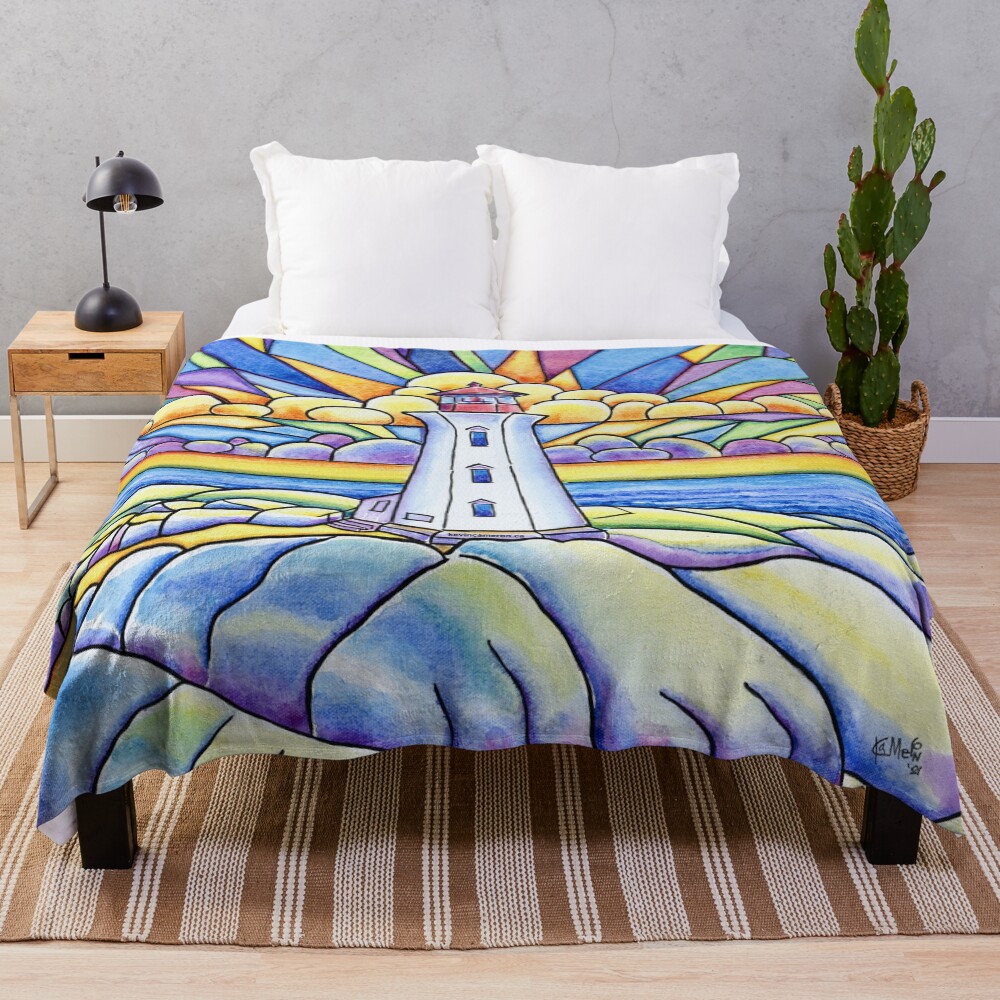 Ocean Sky - Peggy's Cove Bright and Inspirational Throw Blanket