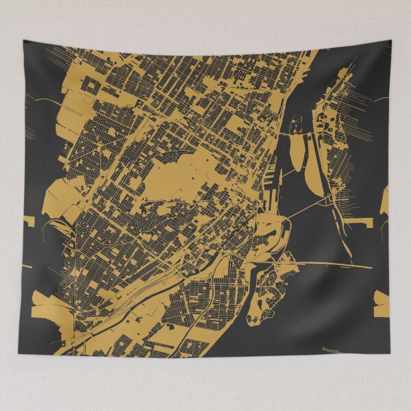 Item preview, Montreal Map Art Black Gold Canada designed and sold by EpicMaps.