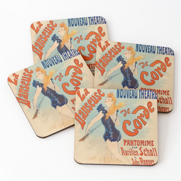 Item preview, THE ROPE DANCER FELICIA MALLET France Nouveau Theatre 1891 Vintage Theater Poster by Jules cheret designed and sold by retroposters.