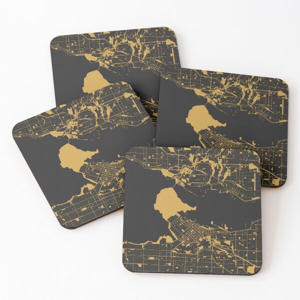 Item preview, Vancouver Map Art Black Gold Canada designed and sold by EpicMaps.