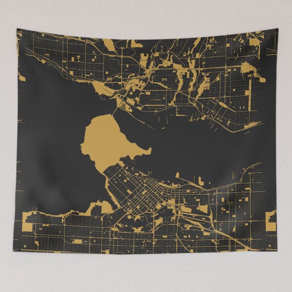 Item preview, Vancouver Map Art Black Gold Canada designed and sold by EpicMaps.