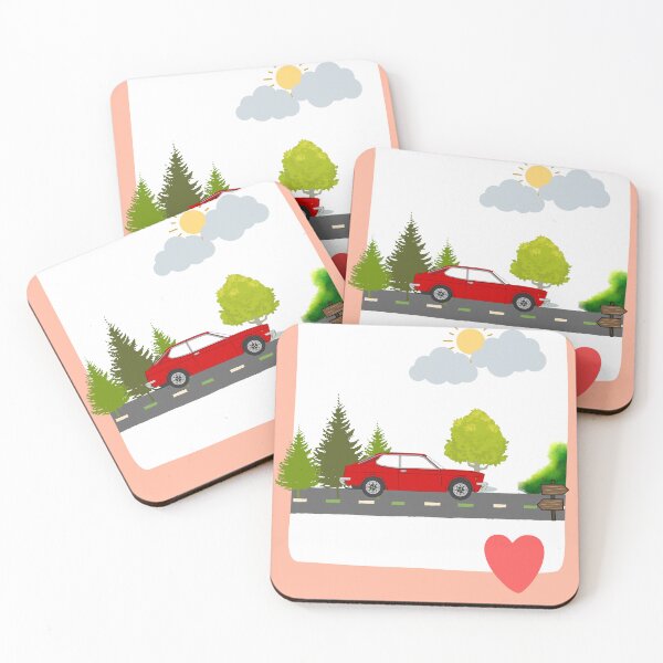 Item preview, Drive in a red car among nature and trees designed and sold by SoulWriter.