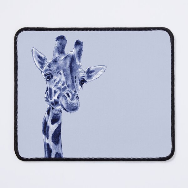 Item preview, Giraffe neck, front view - blue colorized version designed and sold by SylvieG18.