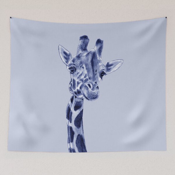 Artikelvorschau, Giraffenhals, Vorderansicht - blau eingefärbte Version entworfen und verkauft von SylvieG18.