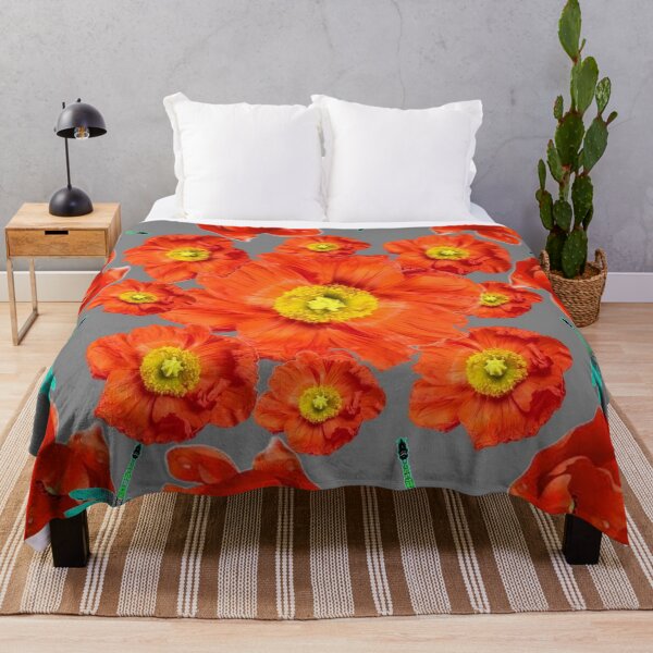 Aperçu de l'œuvre ORANGE COQUELICOT FLEURS JARDIN BLEU LIBELLULES ART créée et vendue par sharlesart.