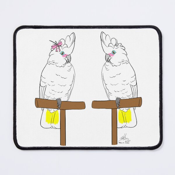 Item preview, Crazy Bird Lady with Goffin Cockatoos designed and sold by Laughing Parrot Studio.