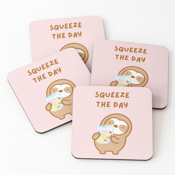 Item preview, Squeeze the Day Pink Lemonade Sloth designed and sold by theslothinme.