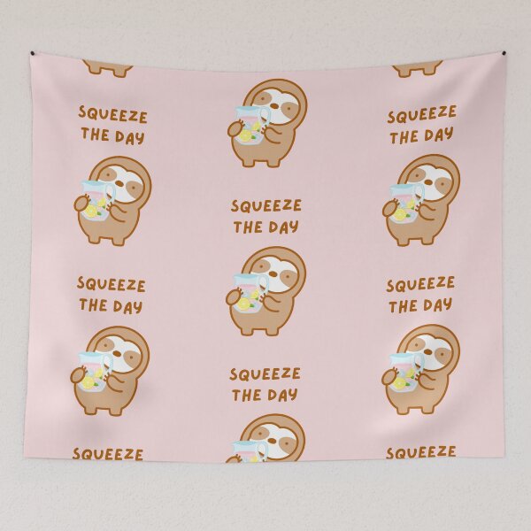 Item preview, Squeeze the Day Pink Lemonade Sloth designed and sold by theslothinme.