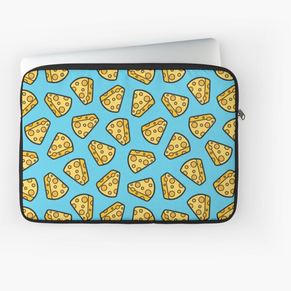 Cheese Pattern on Blue Laptop Sleeve