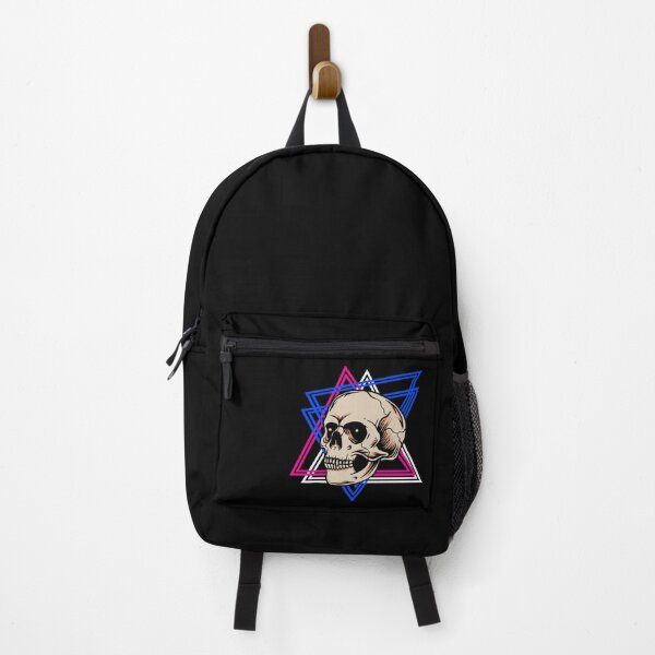 Item preview, Mystical skull in front of triangles cyber horror design designed and sold by ReneMM.