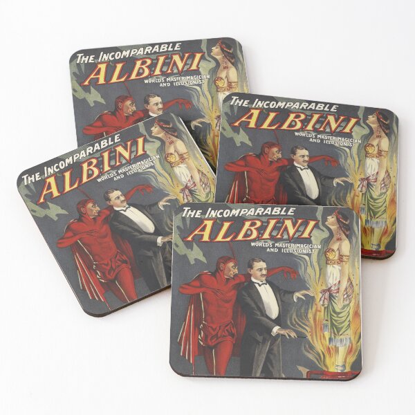 Item preview, THE INCOMPARABLE ALBINI World's Master Magician and Illusionist 1911 Vintage Magic Poster designed and sold by retroposters.