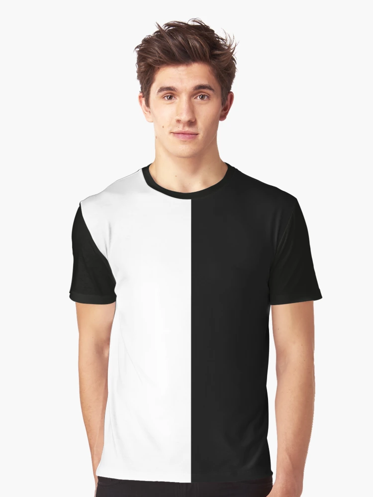 half white and half black shirt