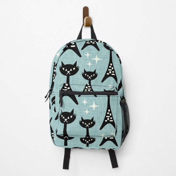 Item preview, Fun Mid Century Modern Cat Pattern 359 Black and Blue designed and sold by tonymagnerart.