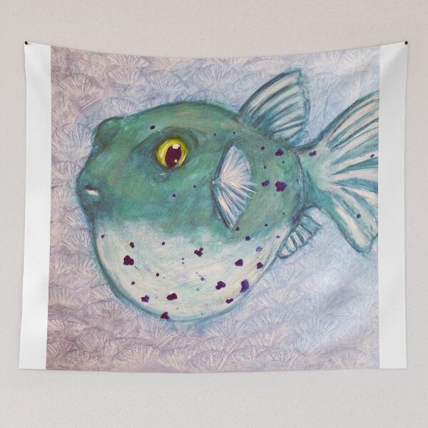 Item preview, Friendly Fugu (Green) designed and sold by PaintedPuffer.