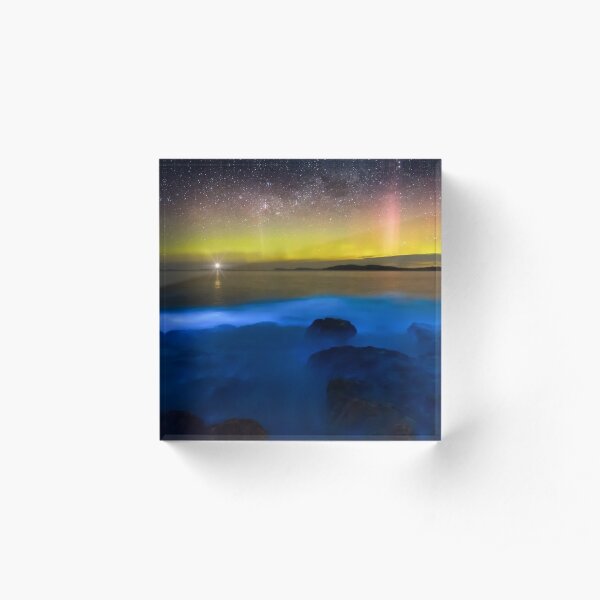 Sea Sparkle Aurora Acrylic Block