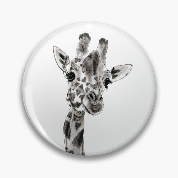 Item preview, Giraffe neck, front view, heart-shaped spots designed and sold by SylvieG18.