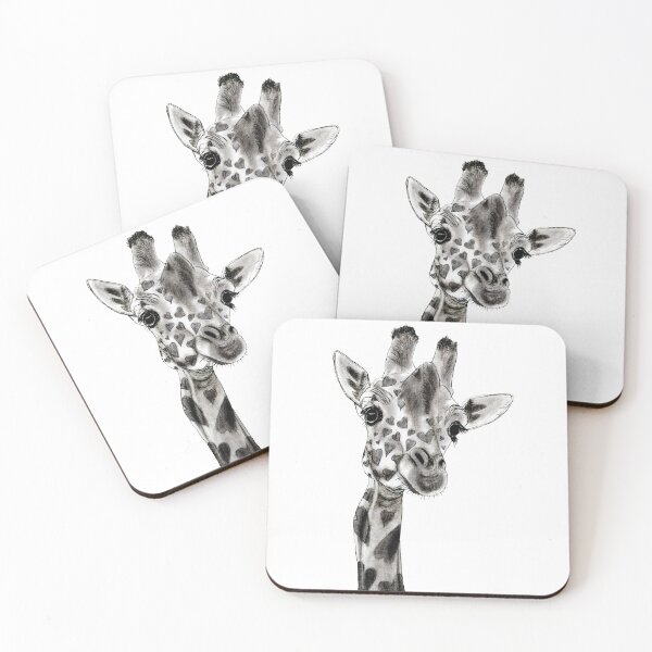 Item preview, Giraffe neck, front view, heart-shaped spots designed and sold by SylvieG18.