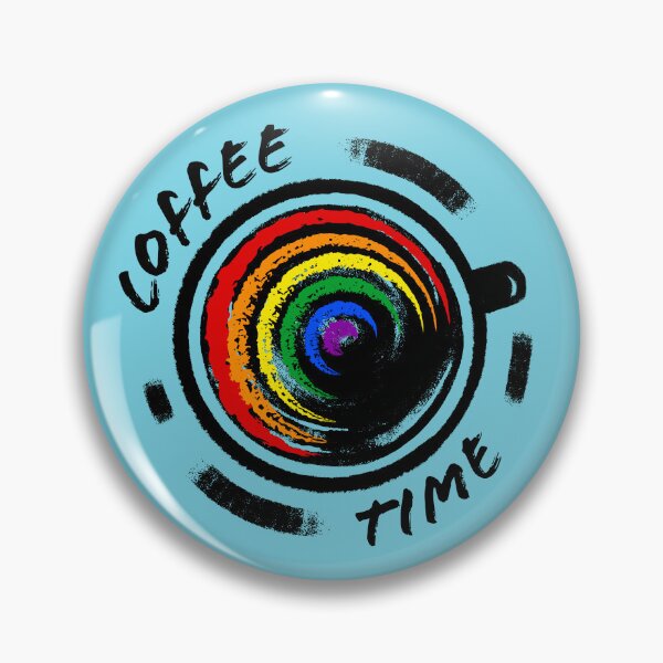 Item preview, Coffee With Rainbow Inside, coffee cup on blue, gift for coffee lovers designed and sold by Dotsby.