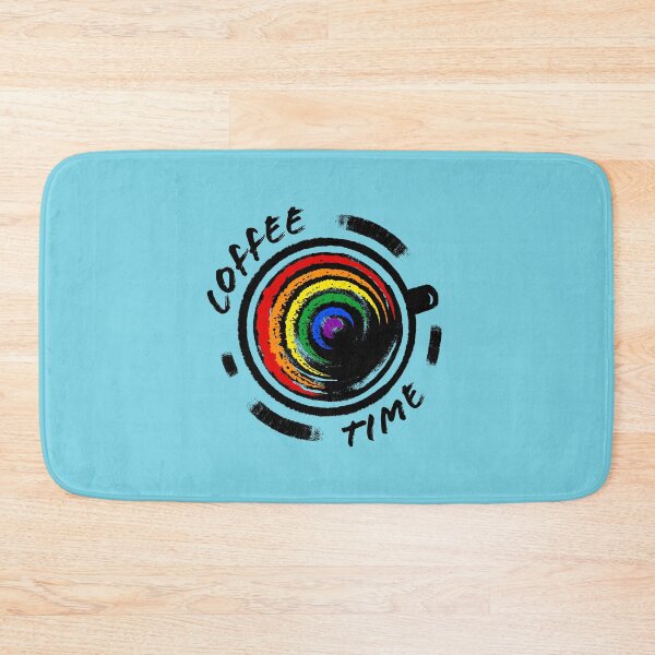 Item preview, Coffee With Rainbow Inside, coffee cup on blue, gift for coffee lovers designed and sold by Dotsby.