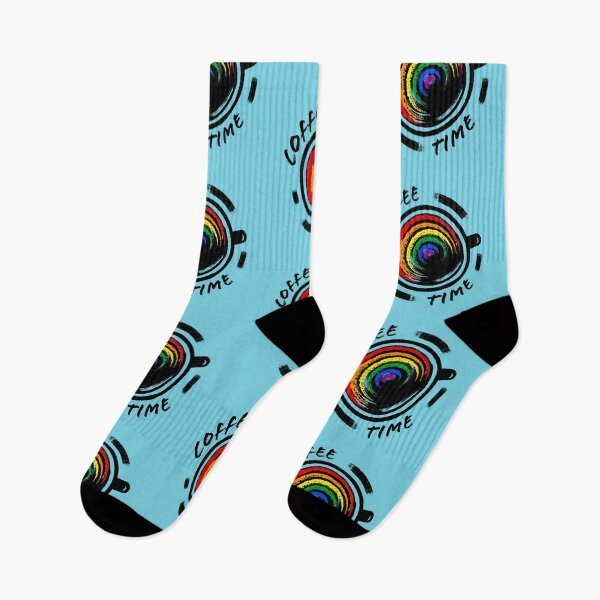 Item preview, Coffee With Rainbow Inside, coffee cup on blue, gift for coffee lovers designed and sold by Dotsby.