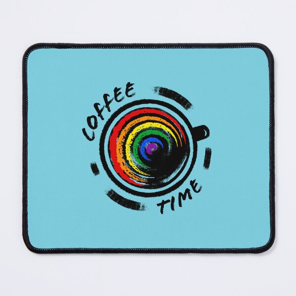 Item preview, Coffee With Rainbow Inside, coffee cup on blue, gift for coffee lovers designed and sold by Dotsby.