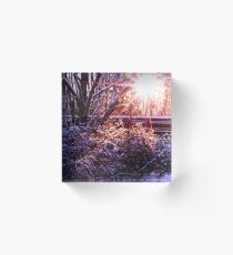 Pink Winter Light Acrylic Block
