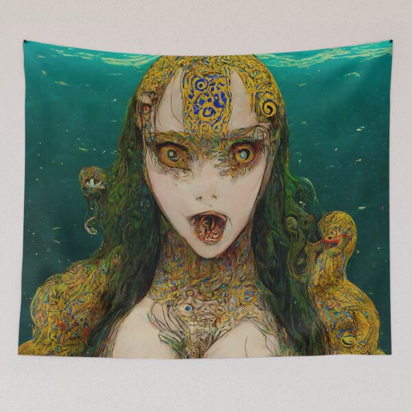 Item preview, Song To The Siren #3 | Evil Mermaid | Monster | Horror | Gustav Klimt designed and sold by lrjtucker.