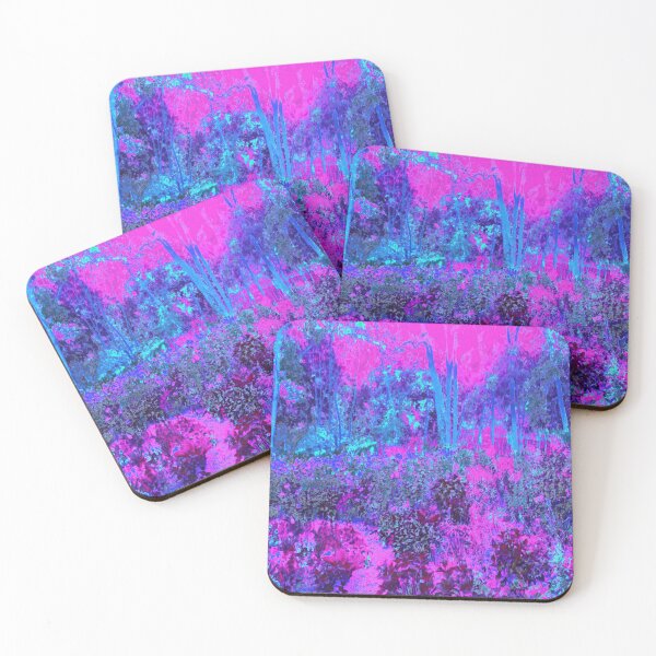 Item preview, Trippy Hot Pink and Blue Impressionistic Landscape designed and sold by myrubiogarden.