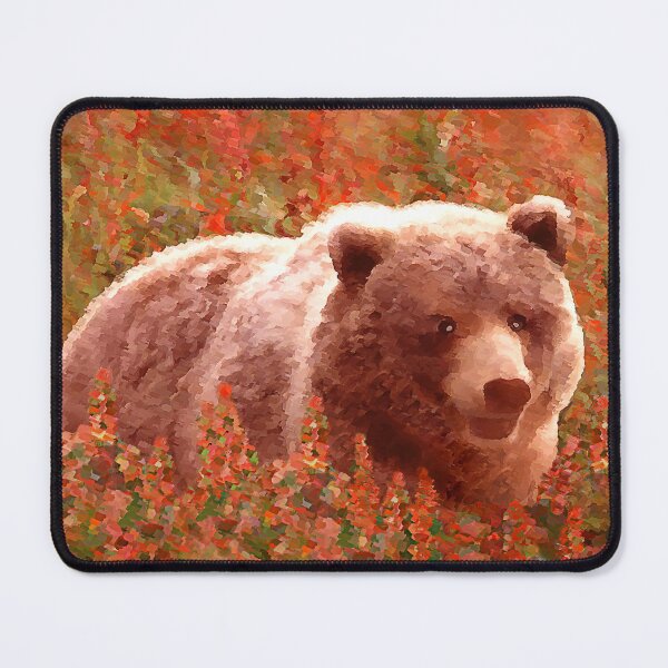 Item preview, Grizzly Bear Cub in Fireweed designed and sold by alpendesigns.