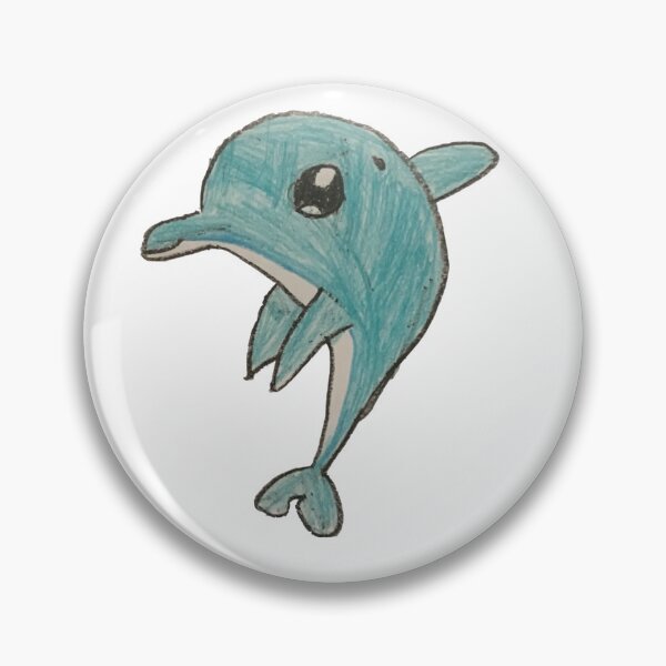 Item preview, Dolphin - Cute Cartoon Kid Drawing designed and sold by LexiesDoodle.