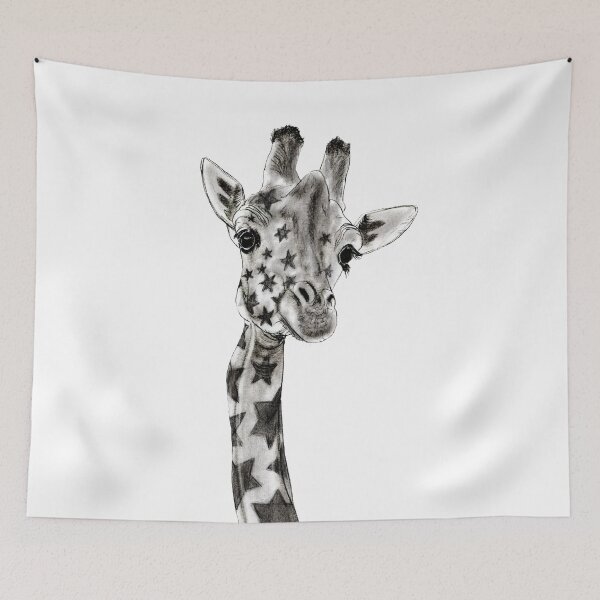 Item preview, Giraffe neck, front view, star-shaped spots designed and sold by SylvieG18.
